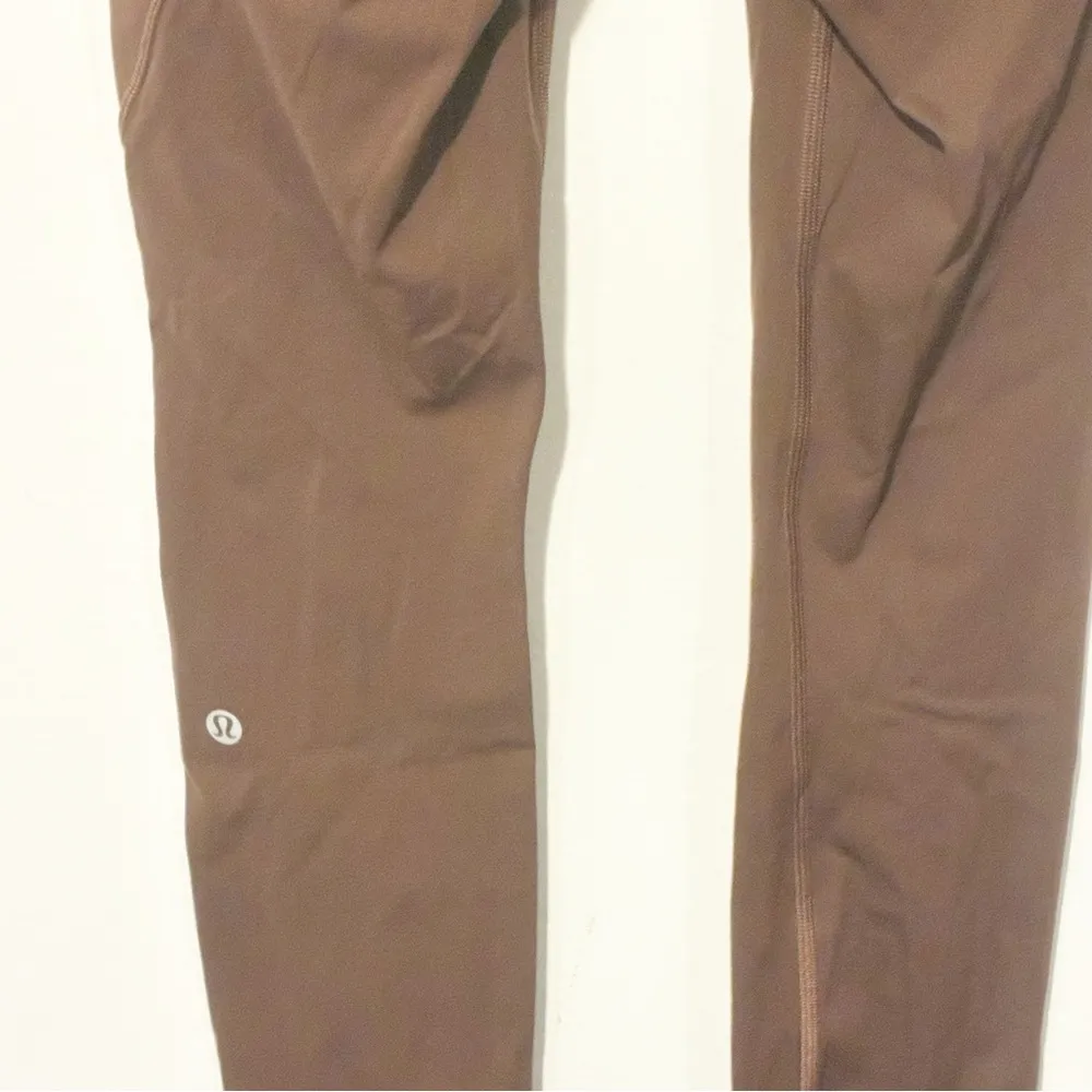 Lululemon Size 4 Brown Wunder Train High Rise Crop Leggings Yoga Athleisure - Image 3