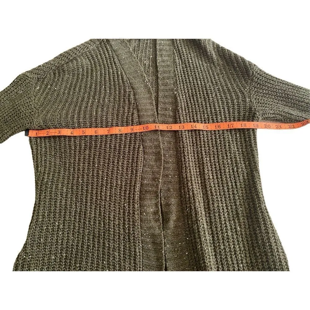 Ultra Flirt Knit Cardigan Sweater Speckle Green Boho Bohemian - Image 10