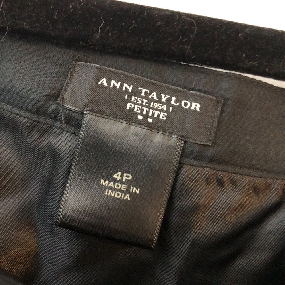 Ann Taylor Skirt Tiered Ruffle A Line Cotton Black 4P - Image 3