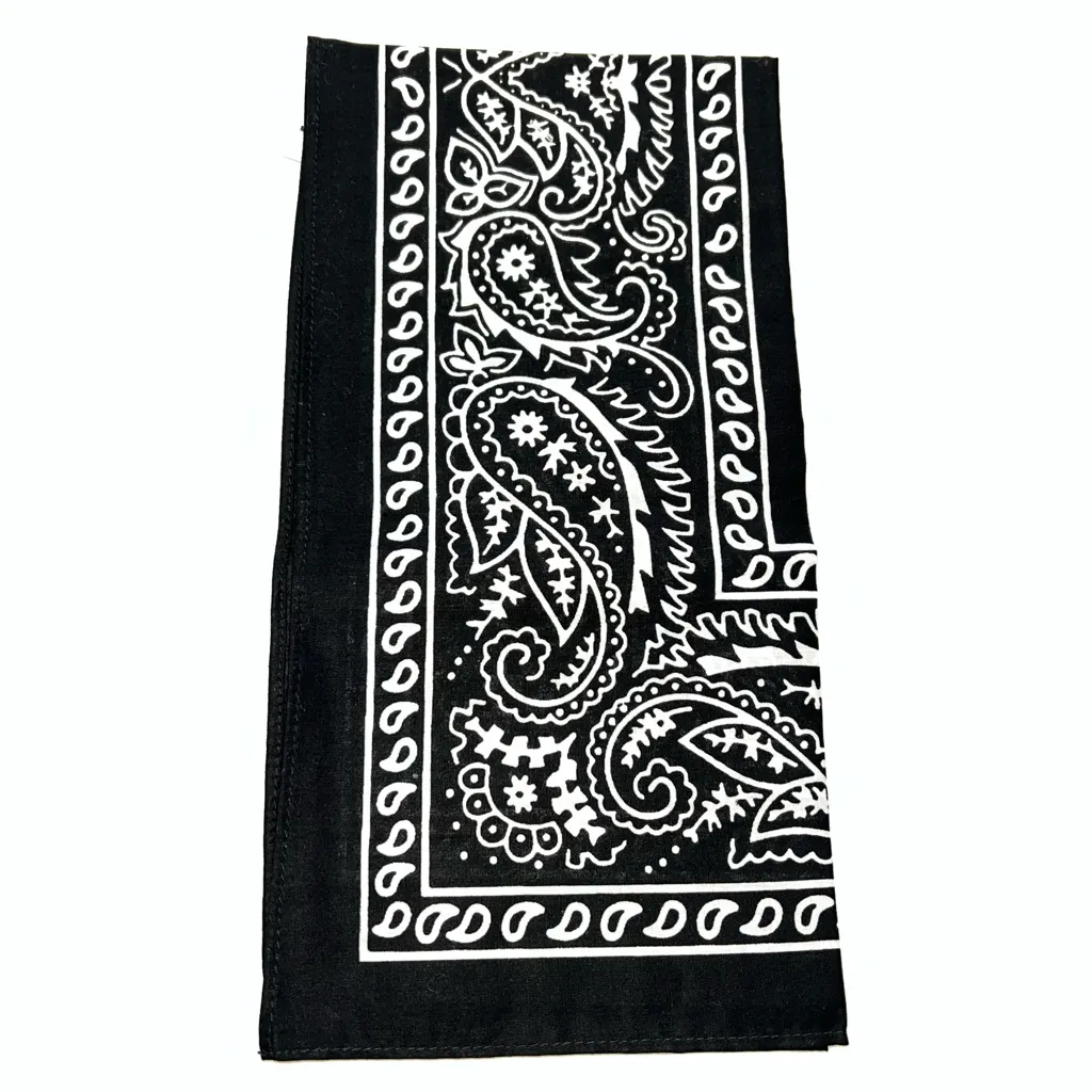 Vintage NWT Faded Glory Lot of 6 Paisley Pattern Bandanas/Scarves 2 Black/3 Navy - Image 10