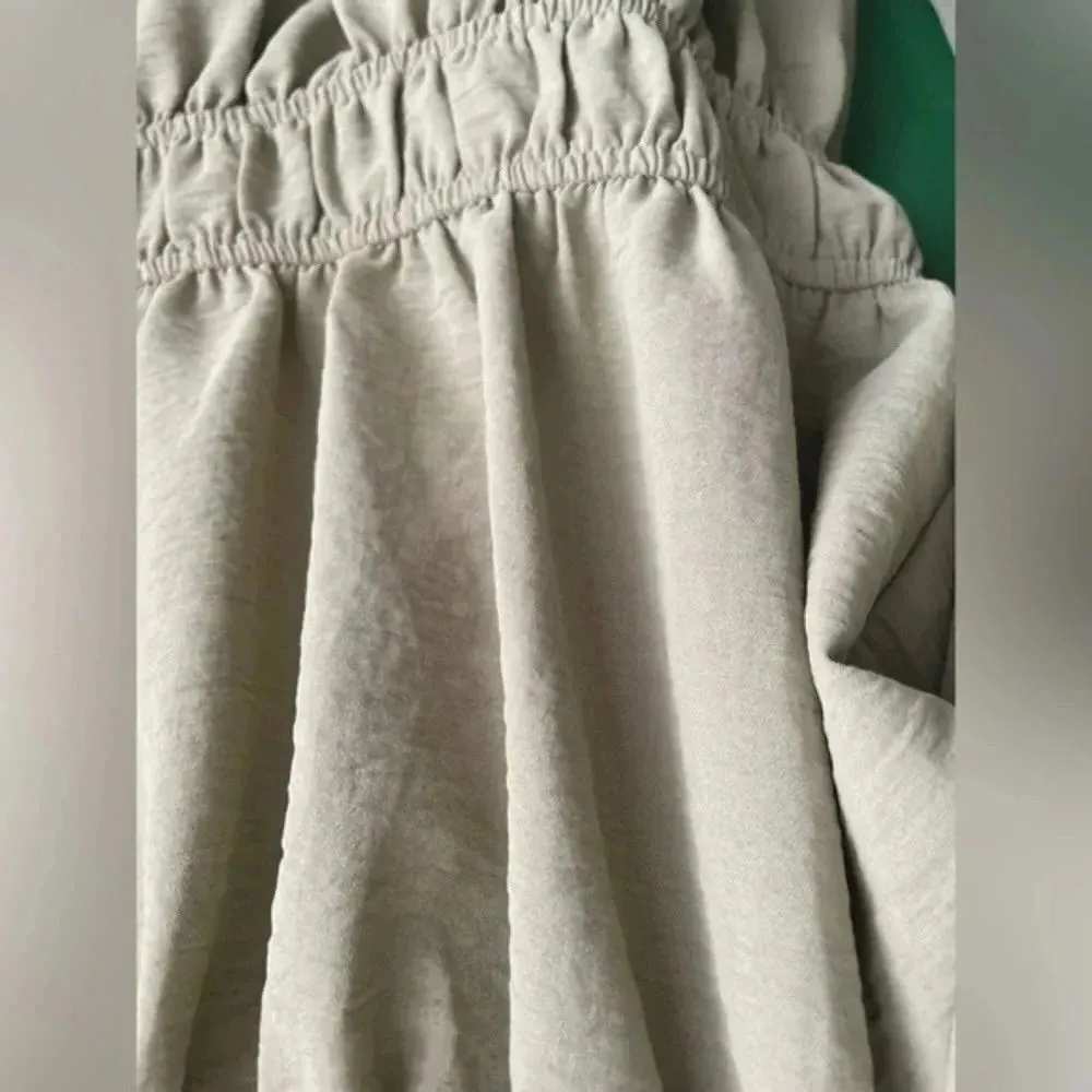 Nine West Peplum Peasant Top Blouse Size PS Petite Small EUC‎ Olive Green - Image 3