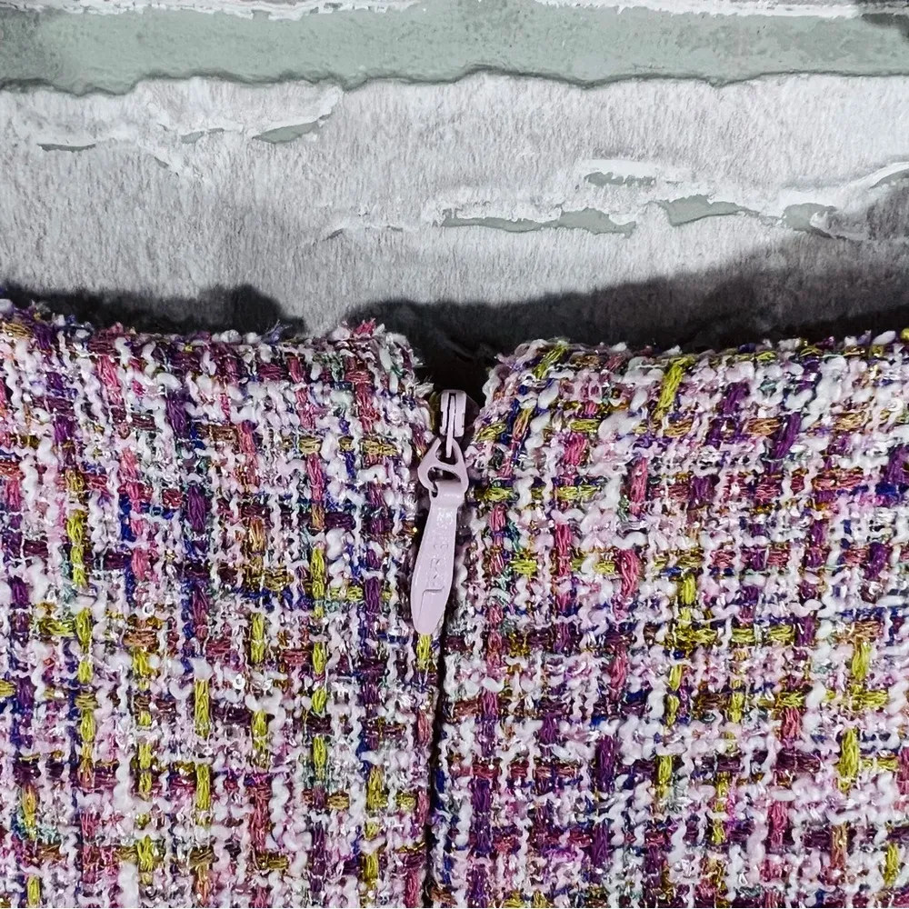 Likely Pink Multi Tweed Mini A Line Dress Size 8 - Image 7