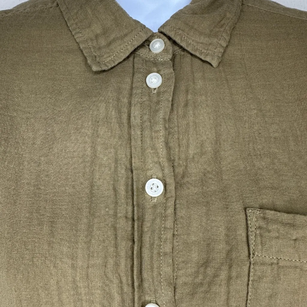 Everlane Womens 100% Cotton Button Down Shirt in Khaki Size 4 Long Sleeve - Image 3