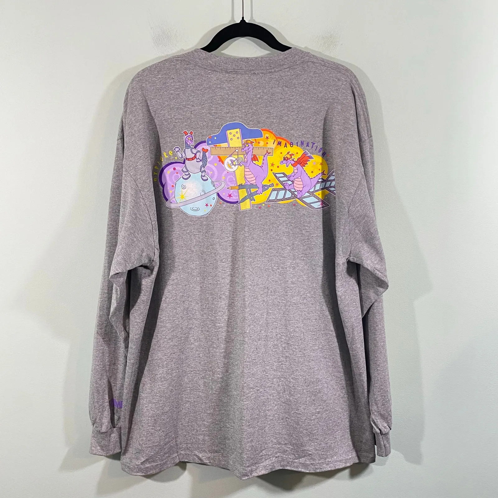 Vintage Disney World EPCOT Mascot Figment Long Sleeve Graphics Tee Size XL NWT - Image 12