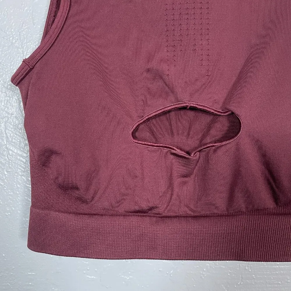 Gymshark Women M Brown Sweat Seamless Midi Tank Cutout Moisture Wicking Workout - Image 5