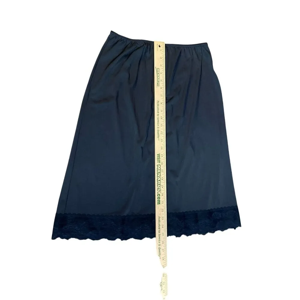 Vintage Lorraine Half Slip Womans Tall Med Used Dark Blue Size undefined - Image 9