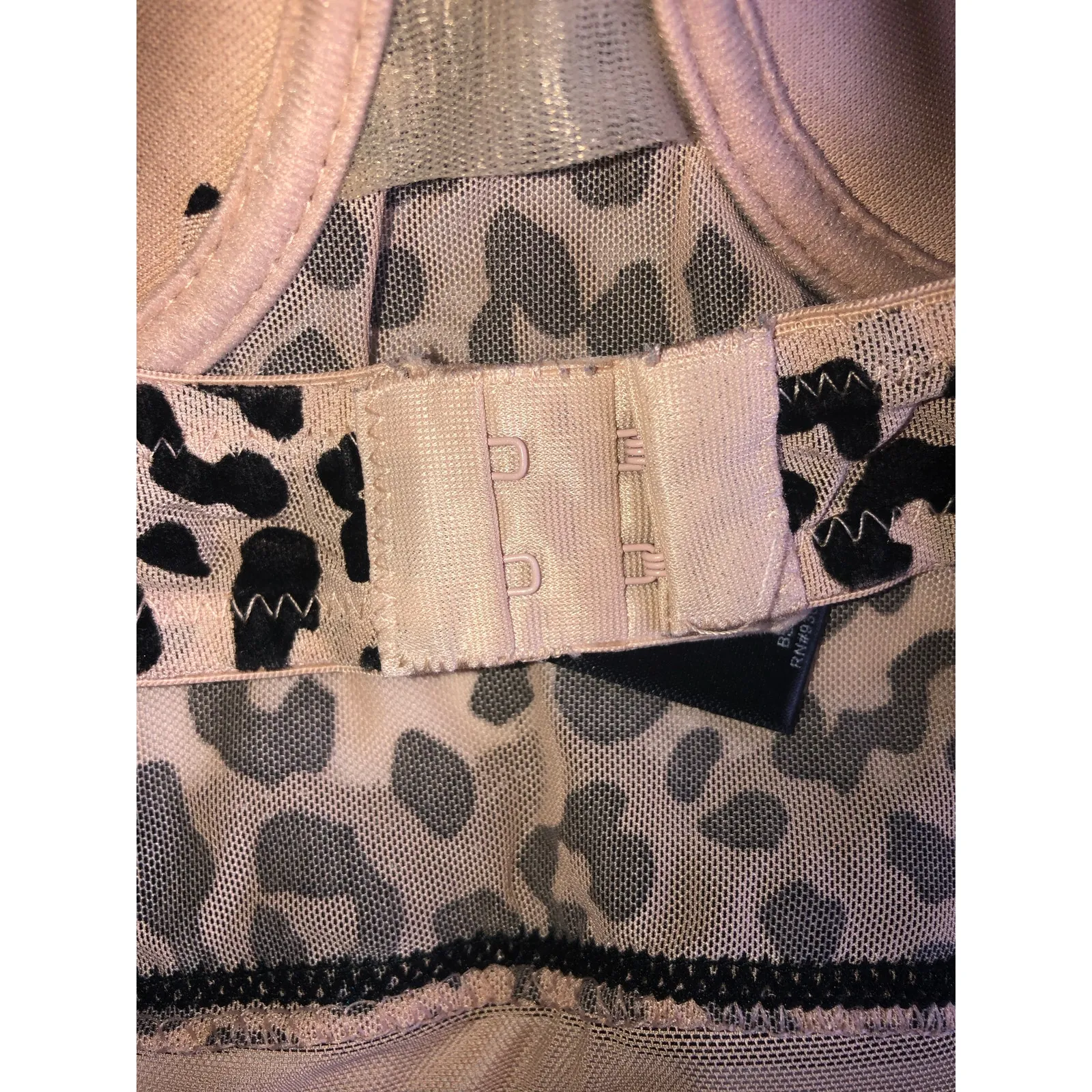 Leopard Bodysuit Bebe Size M Mesh Black Tan Animal Print Vixen Rocker Edgy Moto - Image 5