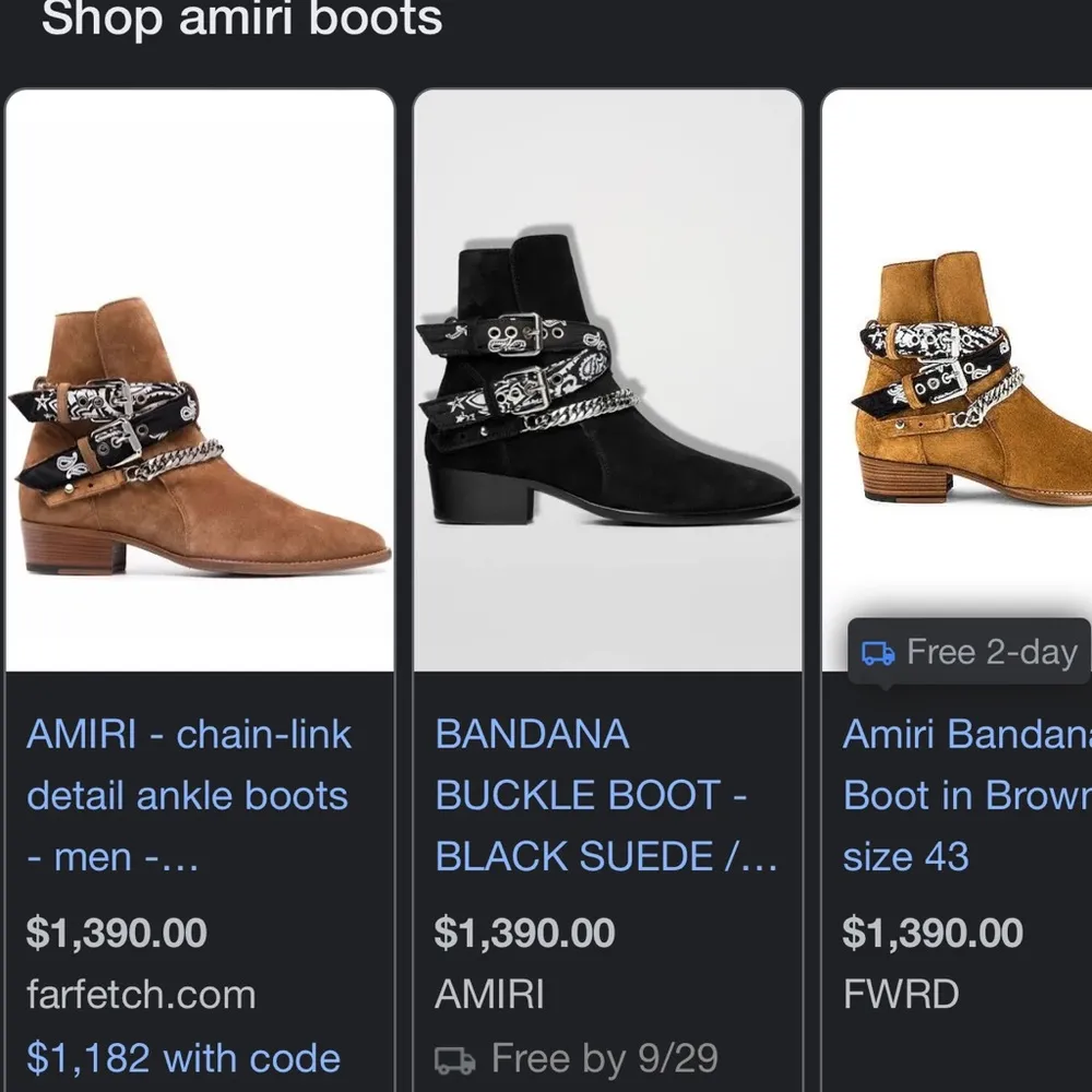 🖤AMIRI Bandana Buckle Boots Size undefined - Image 4