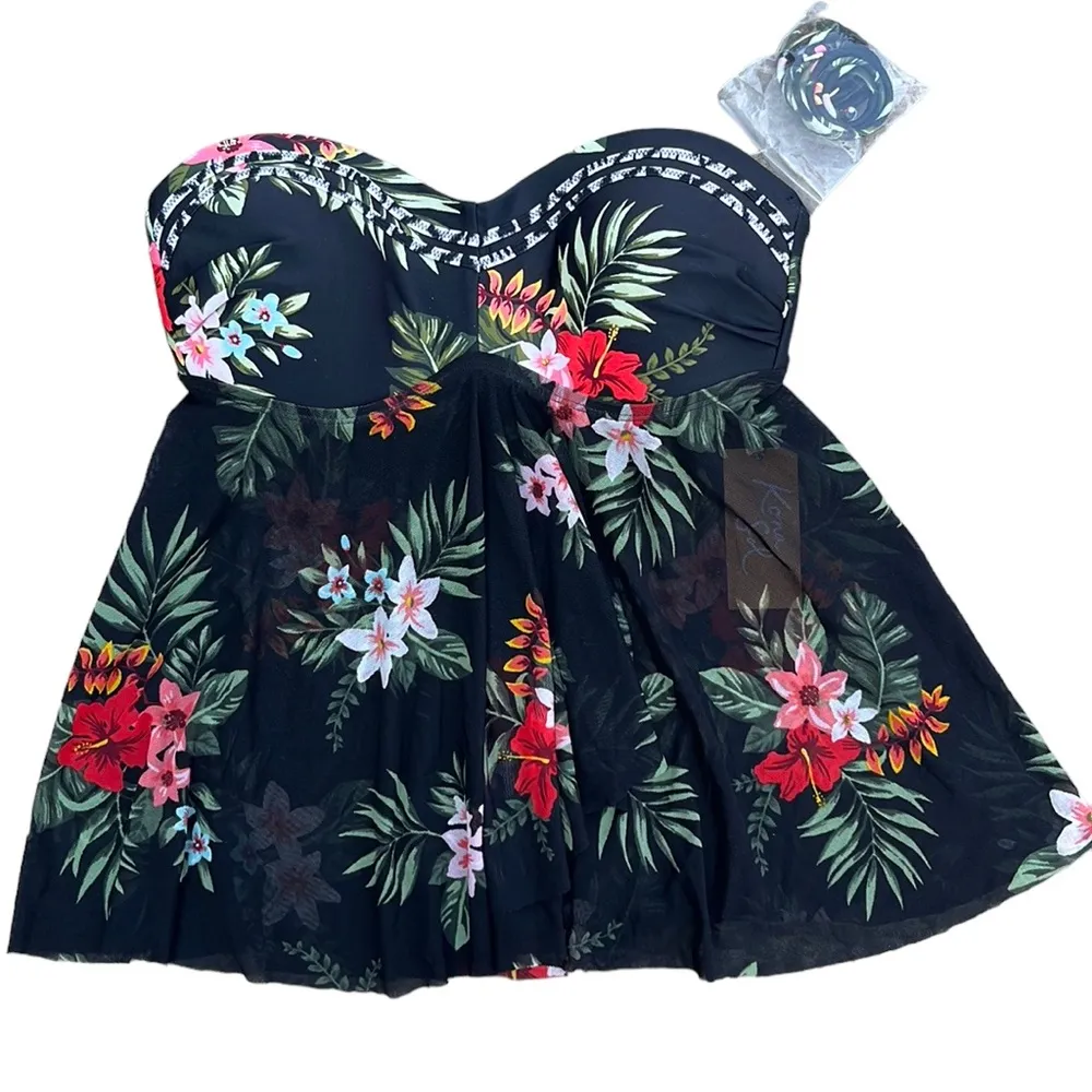 Kona Sol™ Black Tropical Print top - Image 4