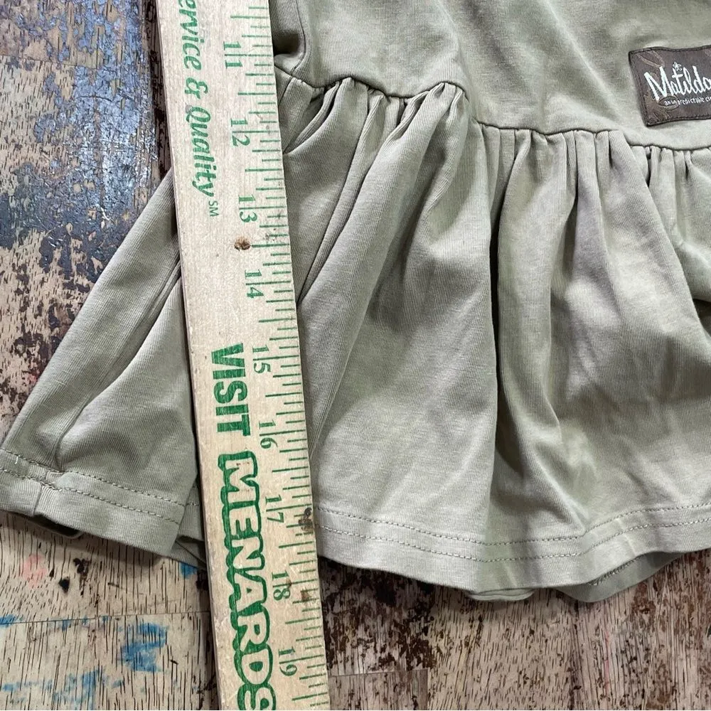 Matilda Jane Ticket Booth Big Ruffles Cropped Capri Pants Olive‎ Green Small - Image 6
