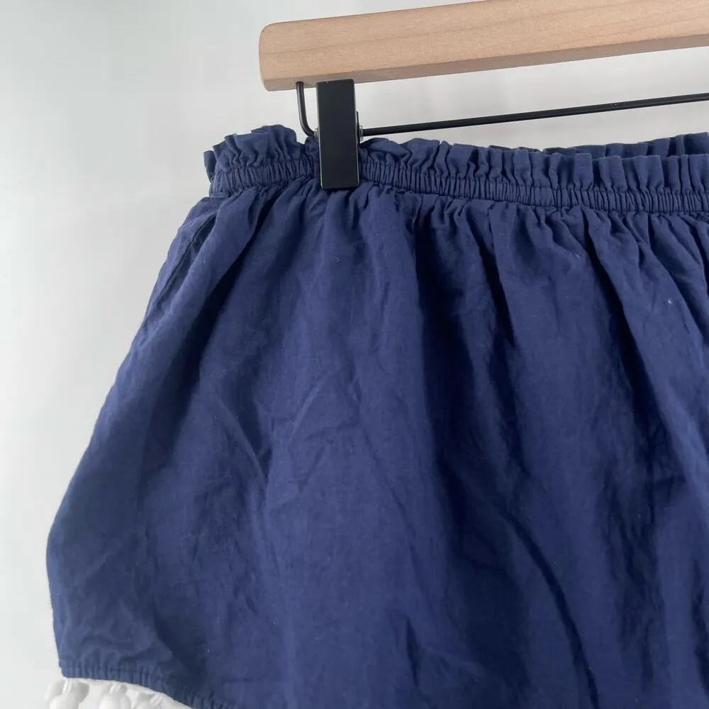 MUD PIE Dress Small Strapless Navy Pom Pom Nautical Coastal 100% Cotton Casual - Image 4