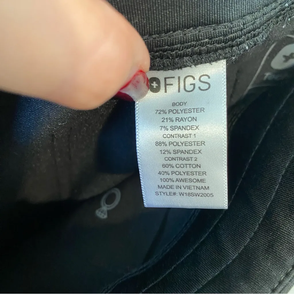 Figs Zamora Joggers Scrubs Black Pants XS - Image 10