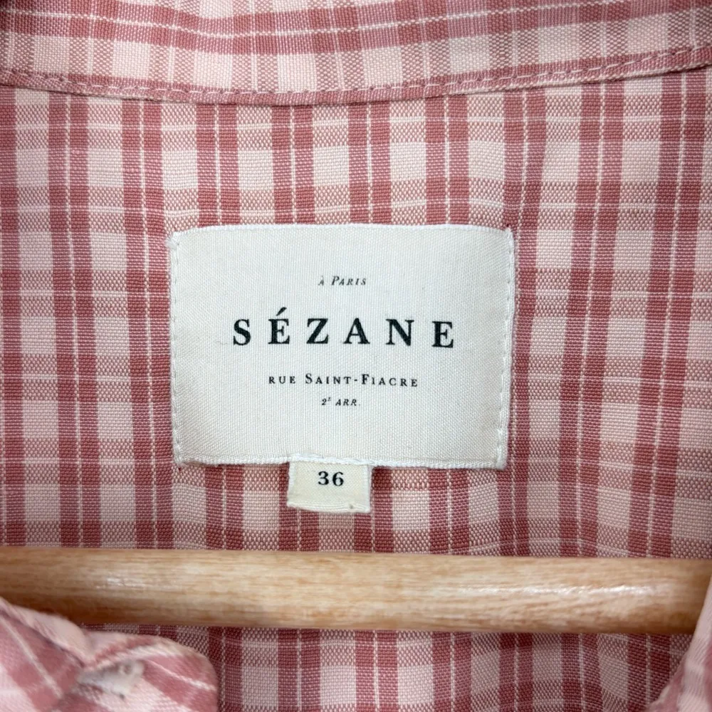 Sézane Women’s Jamey Robe Linen Blend Wrap Shirt Mini Dress | 36 (4) | Rose Pink - Image 5