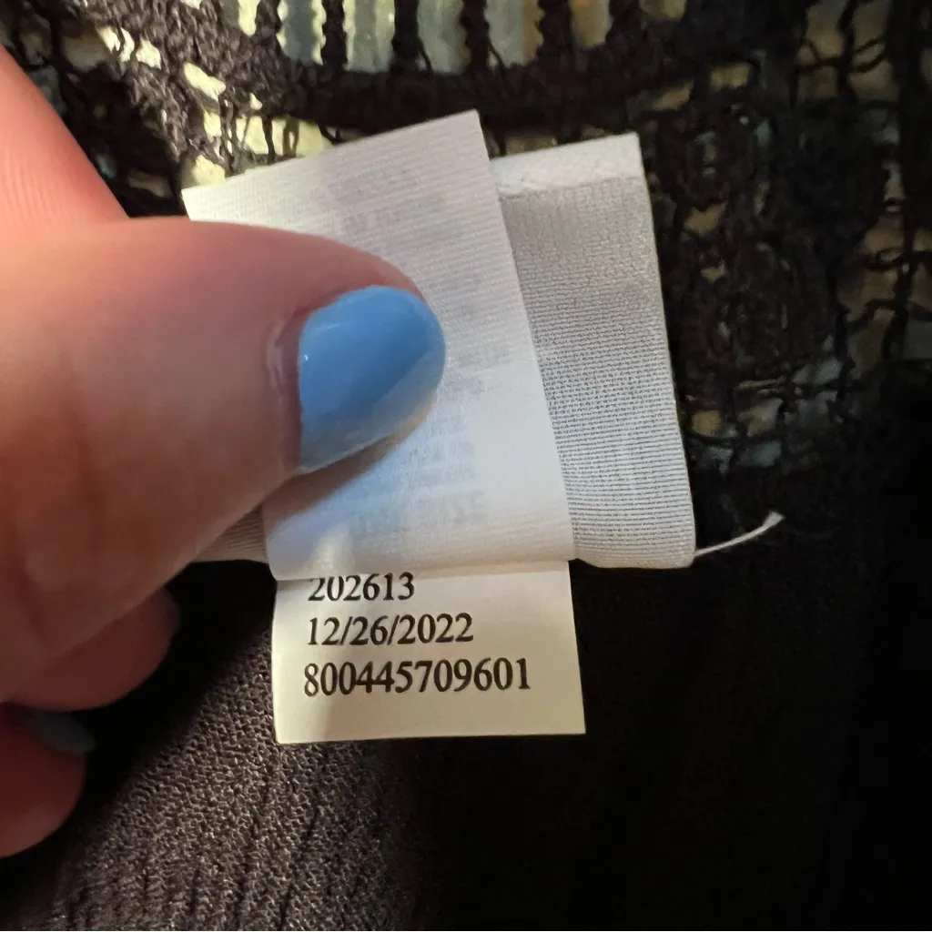 Sonoma Crochet Back Fringe Ruana Cover Up Black OS - Image 12