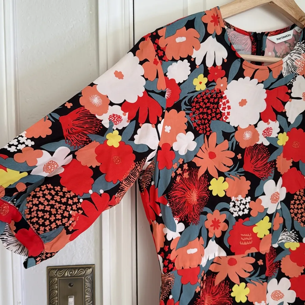 Marimekko Absidi floral midi dress Red Size 4 - Image 12