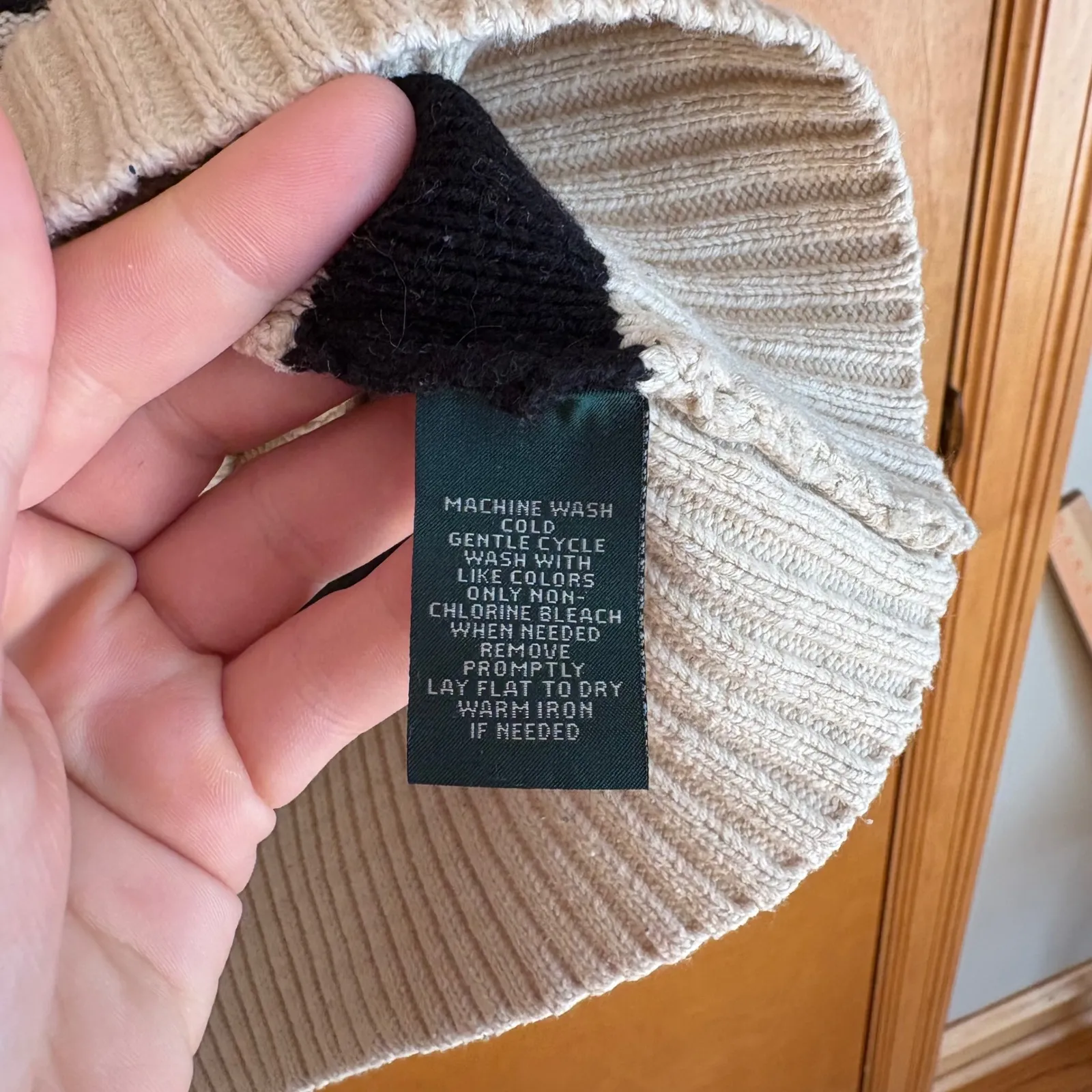 LRL Ralph Lauren Jeans Co Southwestern Geometric Knit Sweater XL Beige Red Black - Image 6