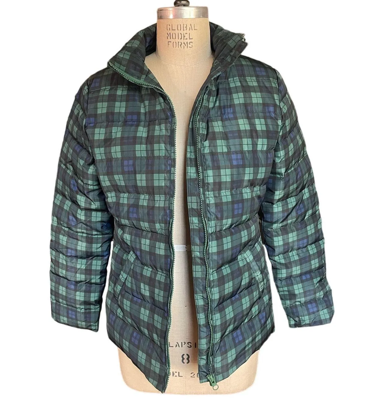 Velvet by Graham & Spencer Plaid Puffer Jacket Women’s Size Small Green Tartan - Image 3