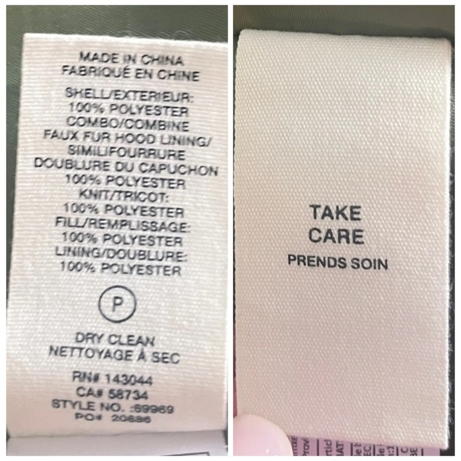 Avec Les Filles Winter Coat Puffer Zip Pockets Olive Green Women’s Size Medium - Image 15