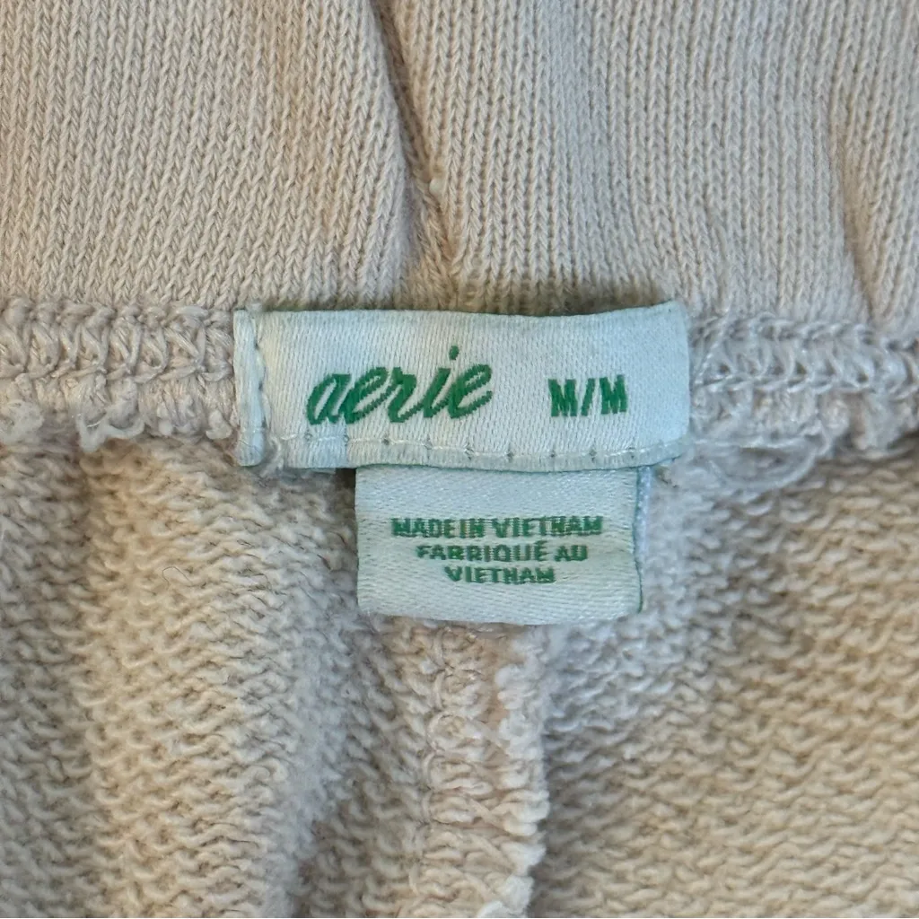 Aerie Fleece-Of-Mind Beige Fleece Pull On Shorts - Image 4