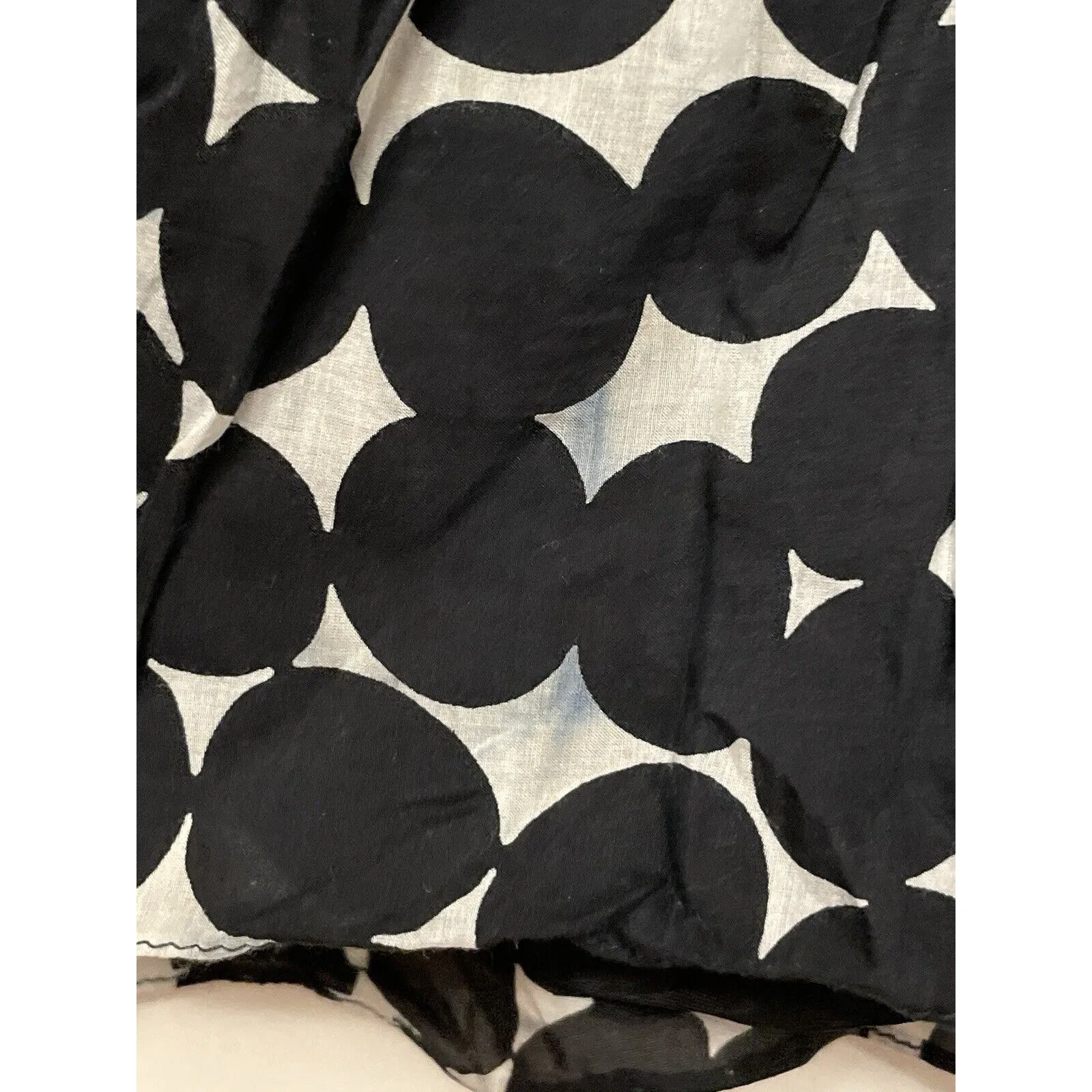 Zara Basic Silk Cotton Midi Skirt Size Large Pleated Black White Dot Flowy READ‎ - Image 5