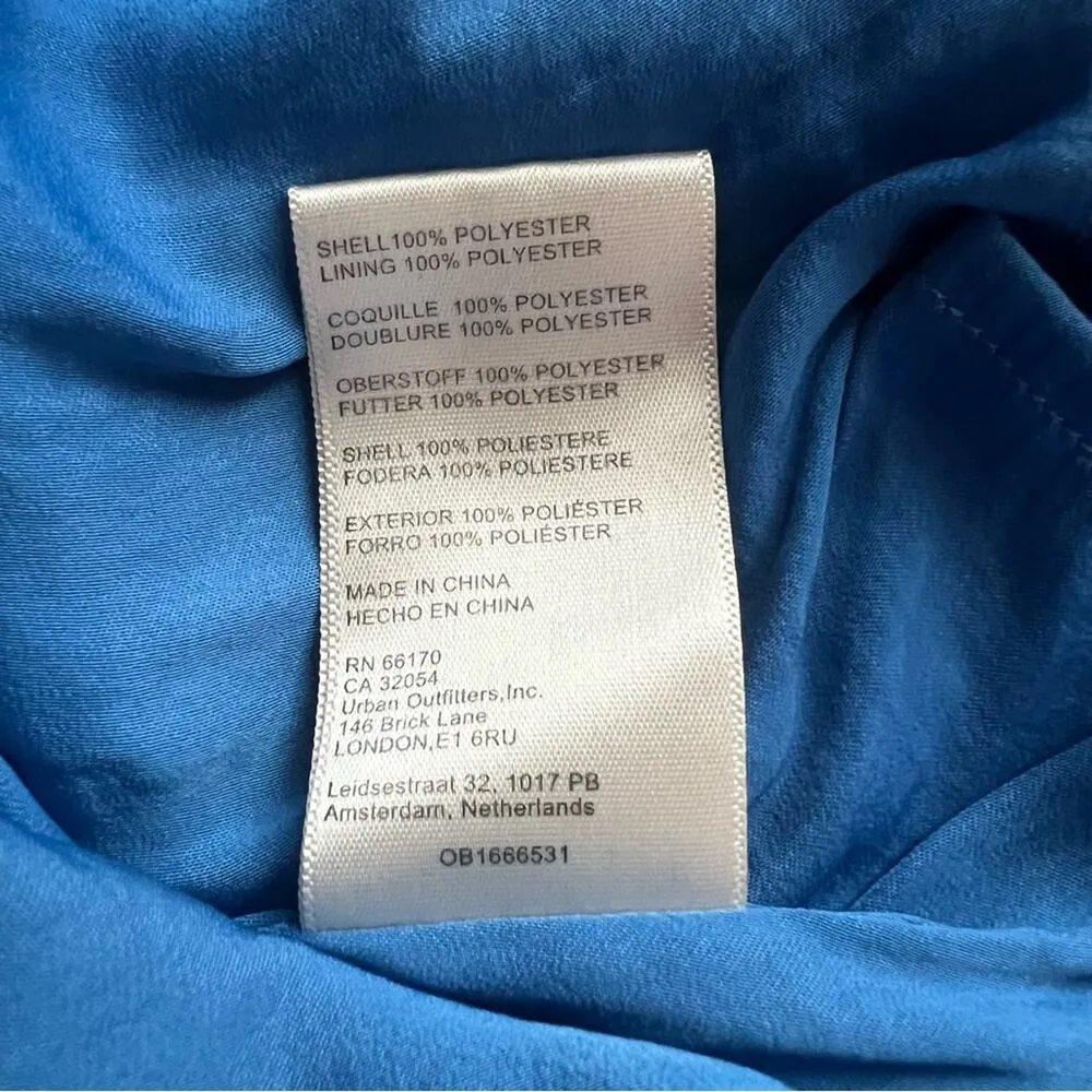 Free People Women’s Aida Collared Long Sleeve Silky Cobalt Blue Shirt Maxi Dress - Image 11