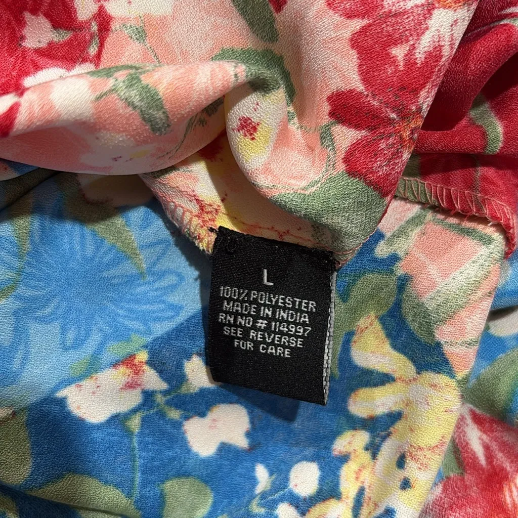 NWOT Tolani Collection Patchwork Floral Ruffle Skirt sz L - Image 10