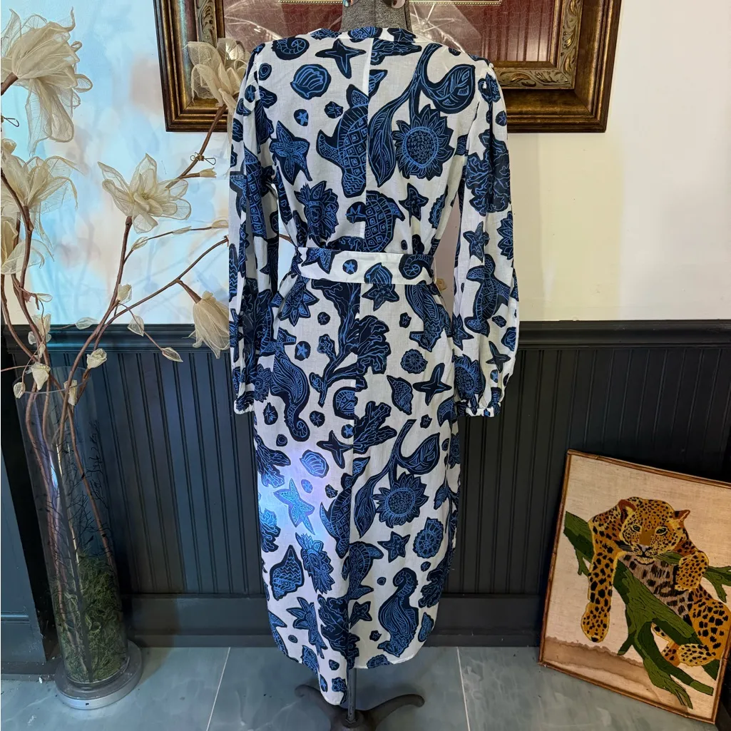 H&M 100% Cotton Turtle Seashell Print Dress/Coverup ~ Size XS 💚🍄 - Image 5