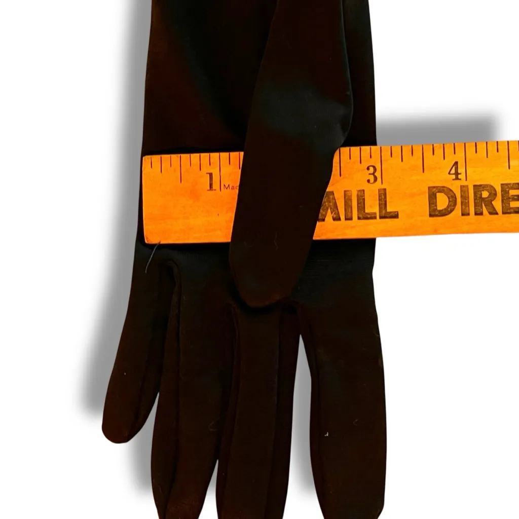 Vintage 50's 60's Black Nylon women's Gloves Sz 7 - Image 9