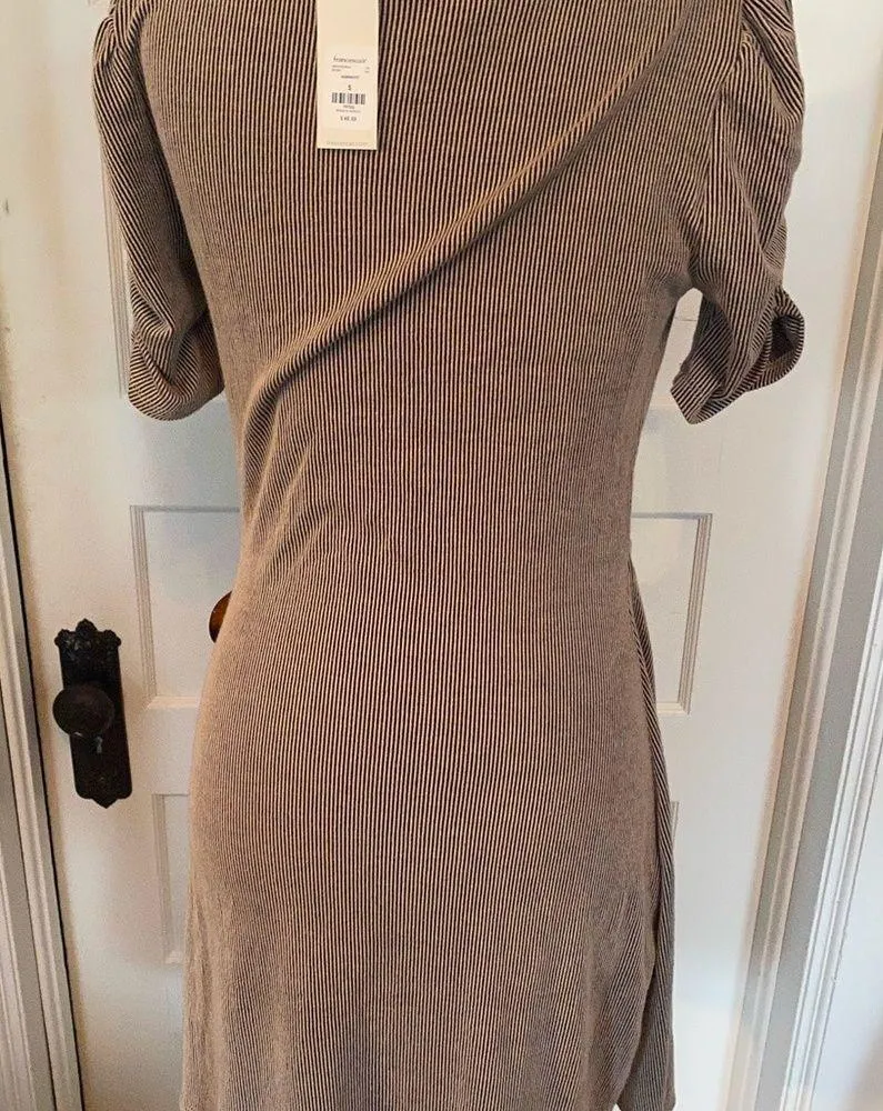 NWT Ribbed Side Tie Dress Tan - Image 3