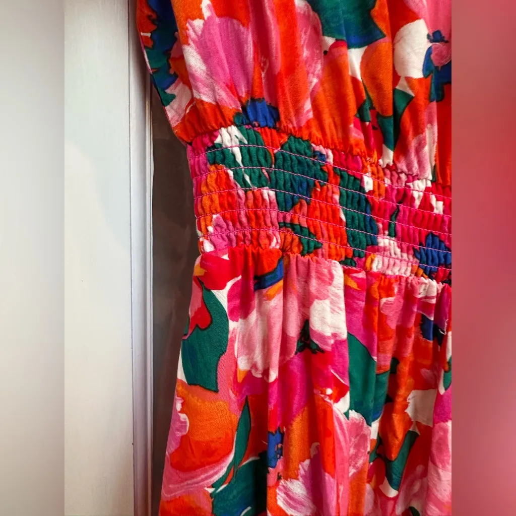 Anthropologie Abel The Label Colorful Floral High Low Maxi Dress Size Large L - Image 5