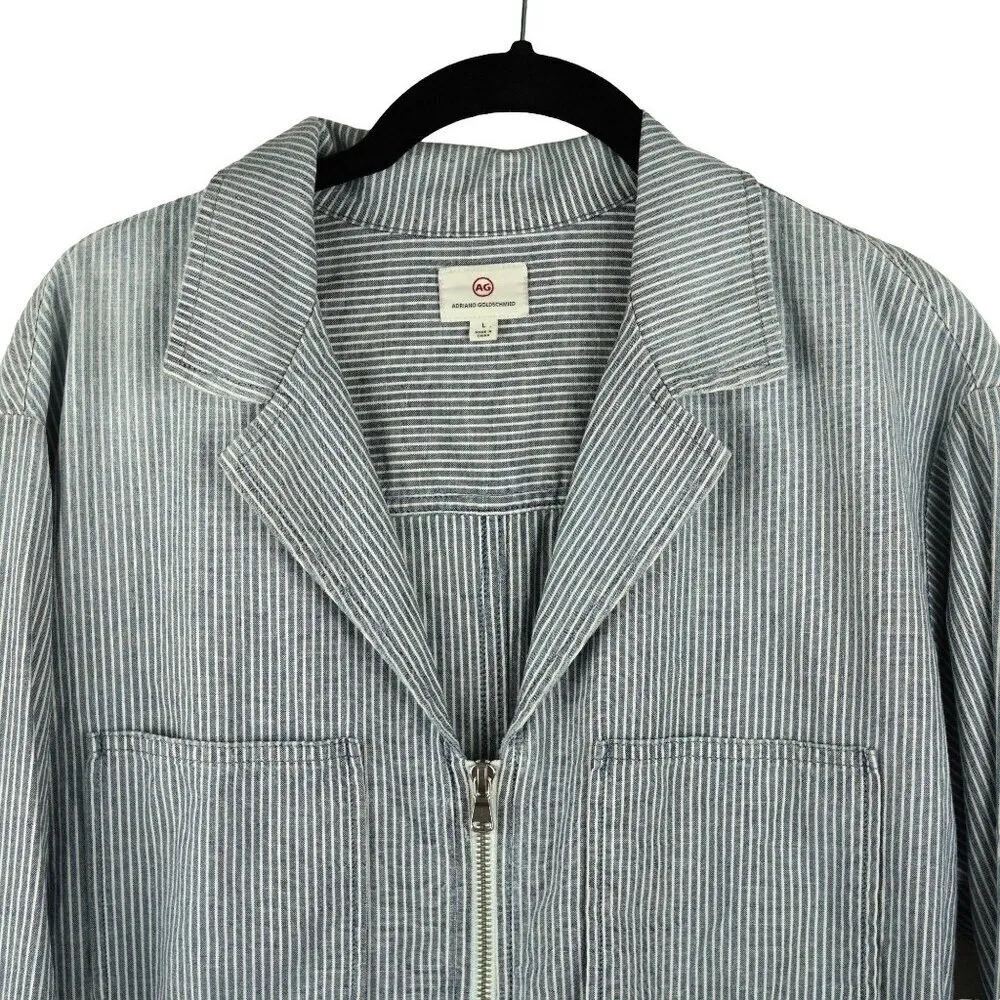 AG ADRIANO‎ GOLDSCHMIED Rochelle Romper Coveralls Shorts Stripe Size L - Image 4