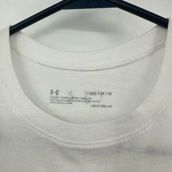 Under Armour size medium loose fit white tank top wrk‎ out balloon letter print - Image 4