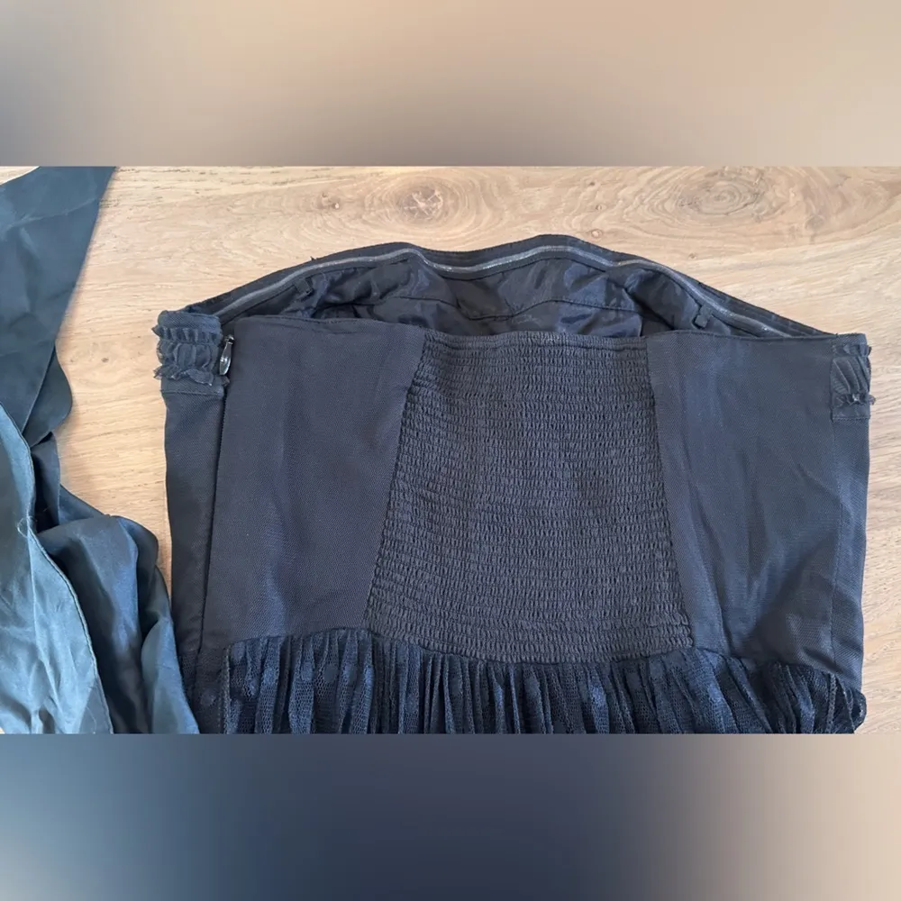 Moulinette Soeurs Black Lace Tulle Gothic Vamp Corset Top Strapless Dress Sz 6 - Image 12