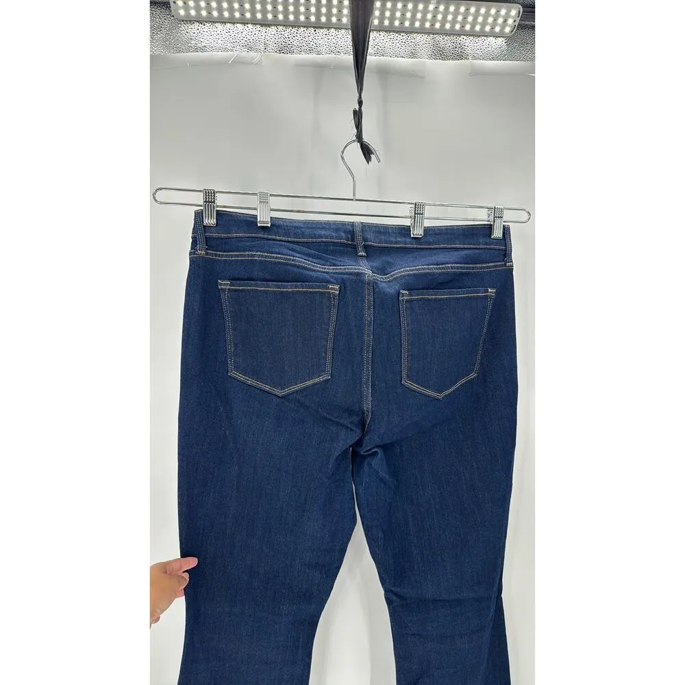 Old Navy mid rise kicker bootcut dark wash business casual jean size 16 Tall - Image 6