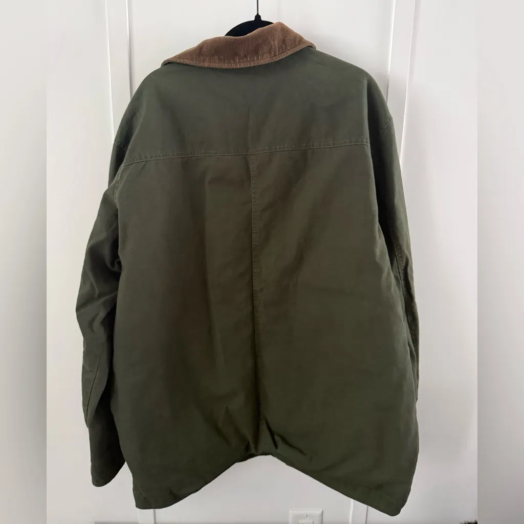 Gander Mountain Green Barn Jacket with Brown Collar - Image 2