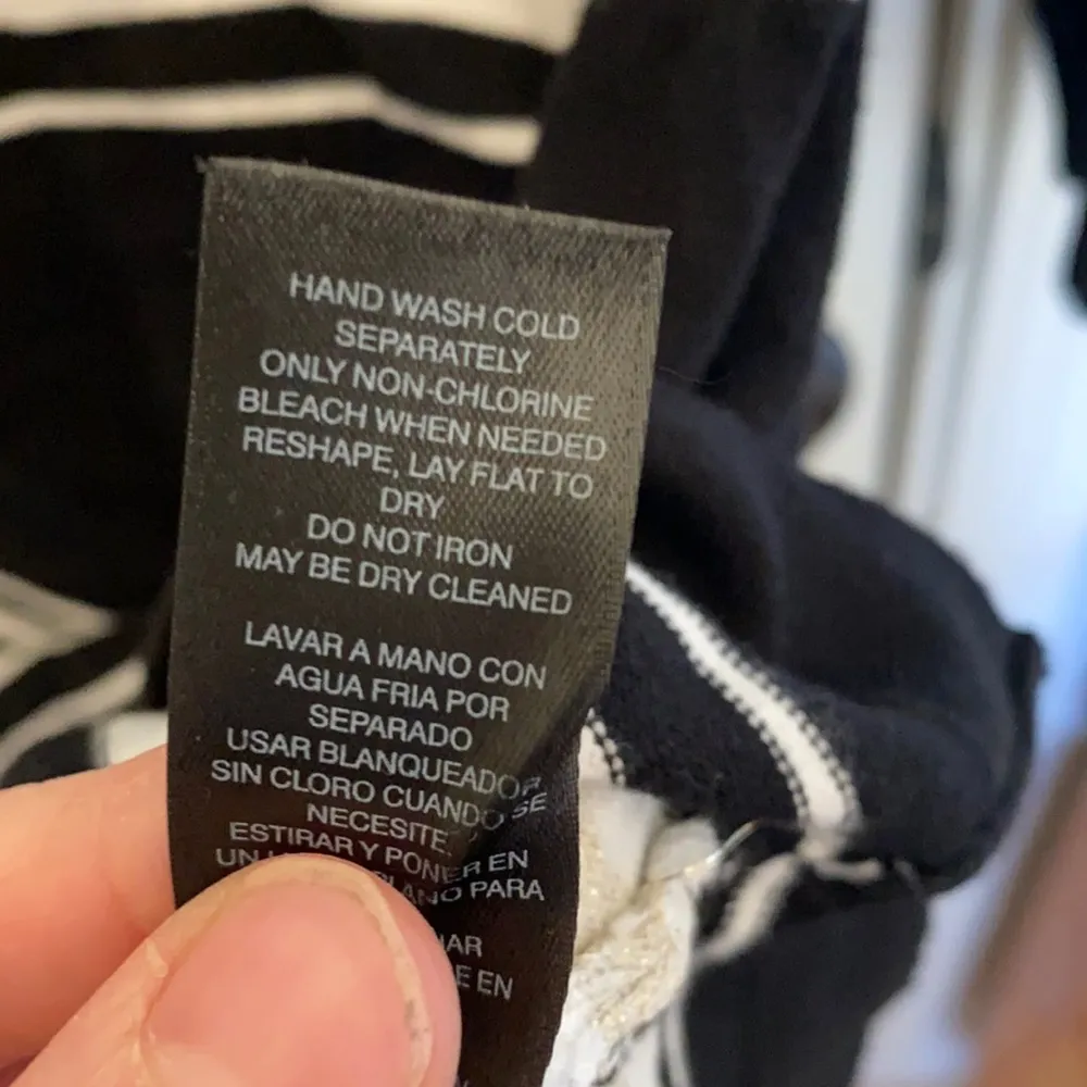 White House Black Market Striped Sweater Women EUC Sz Sm Black Gold - Image 78