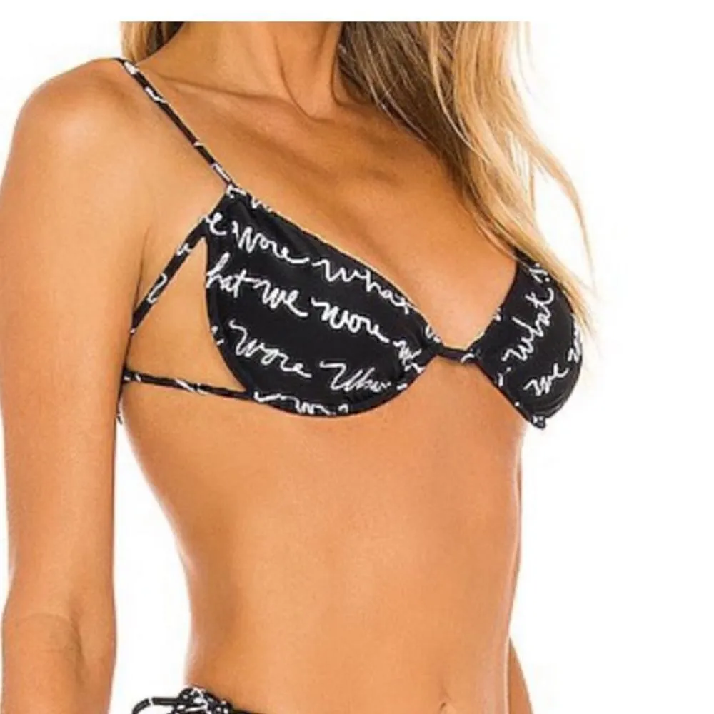 NWT WeWoreWhat Ruched Underwire Top in Logo Scribble Size Small! - Image 3