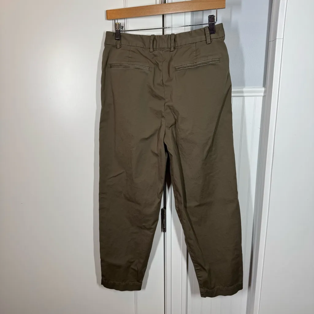 Everlane The Slouchy Stretch Twill Straight Leg Crop Trouser Chino Pants Green 2 - Image 8