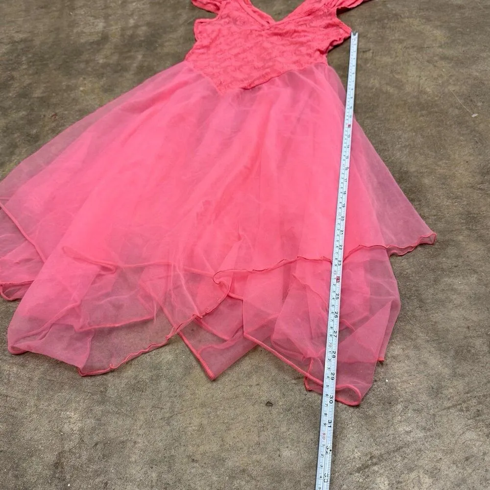 Vintage coquette Princess ballet core dainty pink cap sleeve dress - Image 5