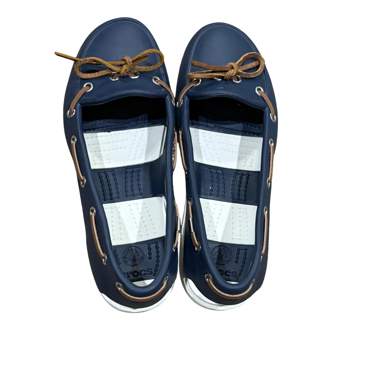 Crocs Beach line Women's size 7 Shoes Navy Blue Slip on Boat Shoe loafers - Image 7