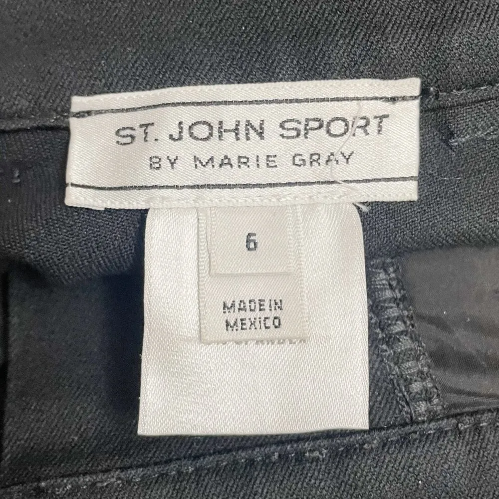 Vintage St. John Sport Pants Black Straight Leg Stretch Trouser Women’s Size 6 - Image 11