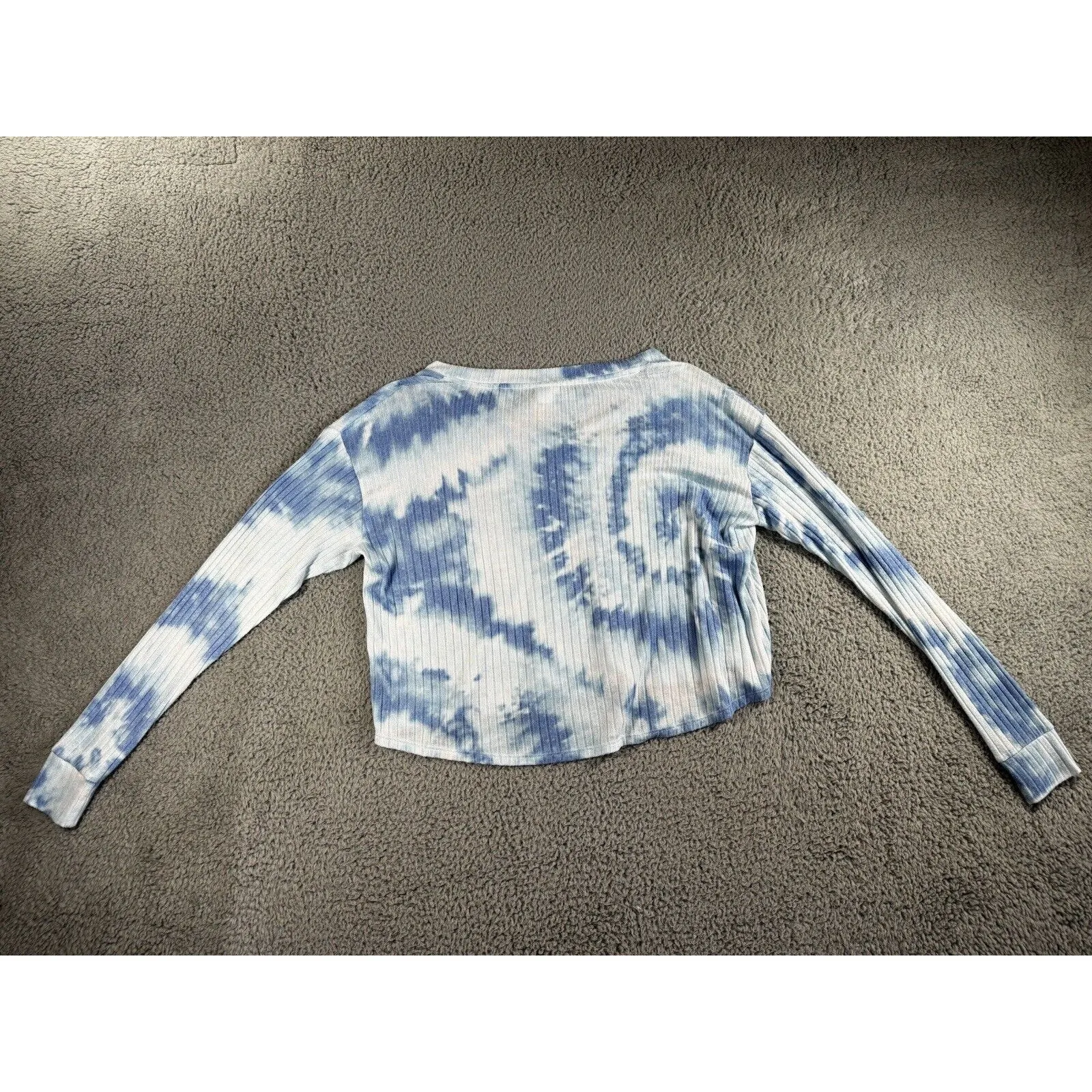 Victoria’s Secret Pink Shirt Women Small Tie Dye Cropped Oversized‎ Long Sleeve - Image 2