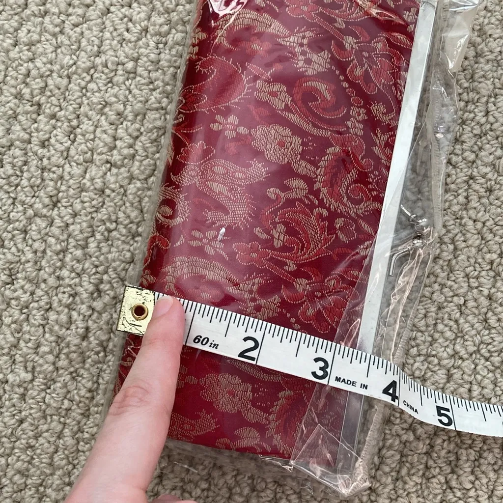 NEW Vintage Kiss Lock Bright Red Accordion Style Hard Case Snap Close Wallet - Image 7