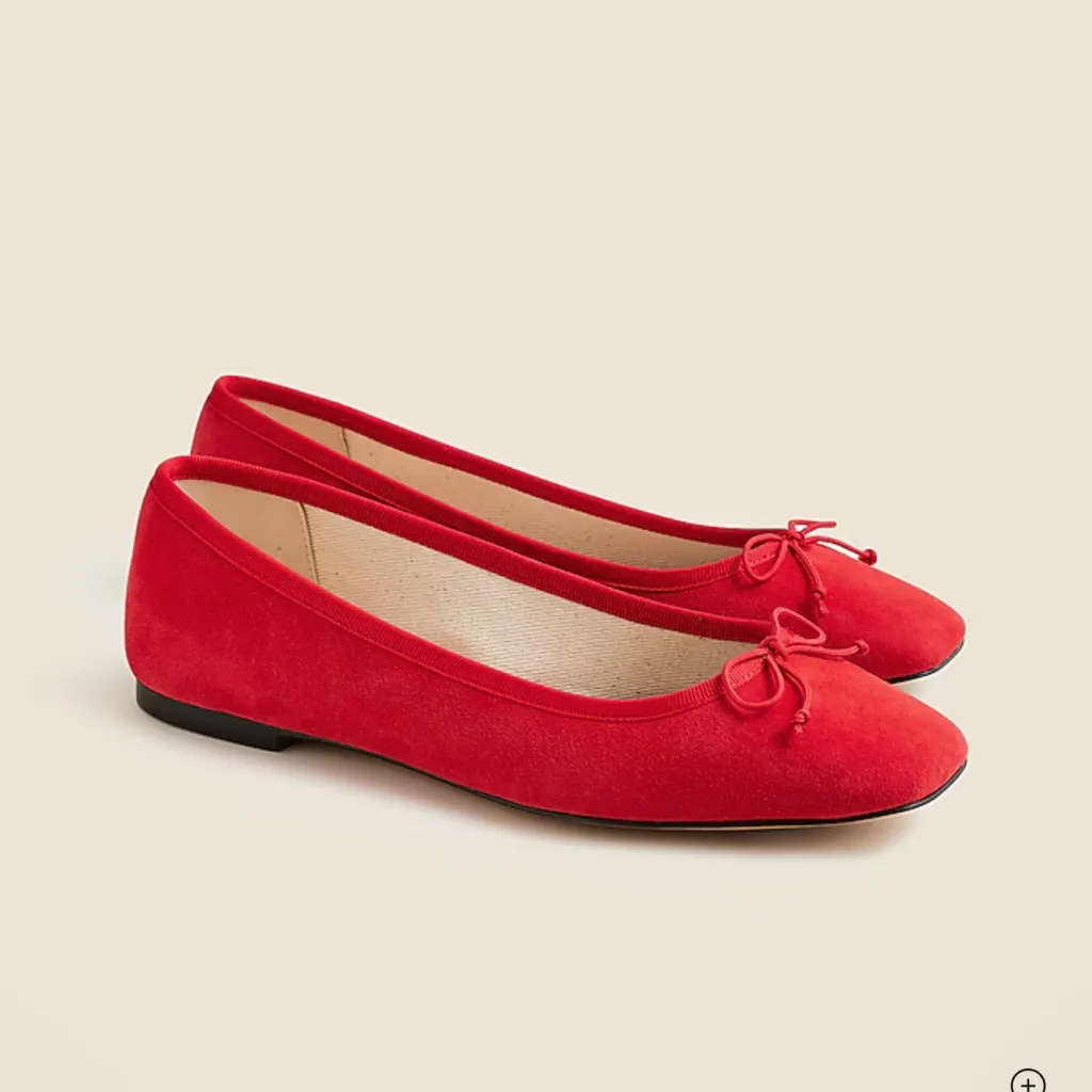 J.Crew Quinn ballet flats in suede Radiant Ruby - Image 2