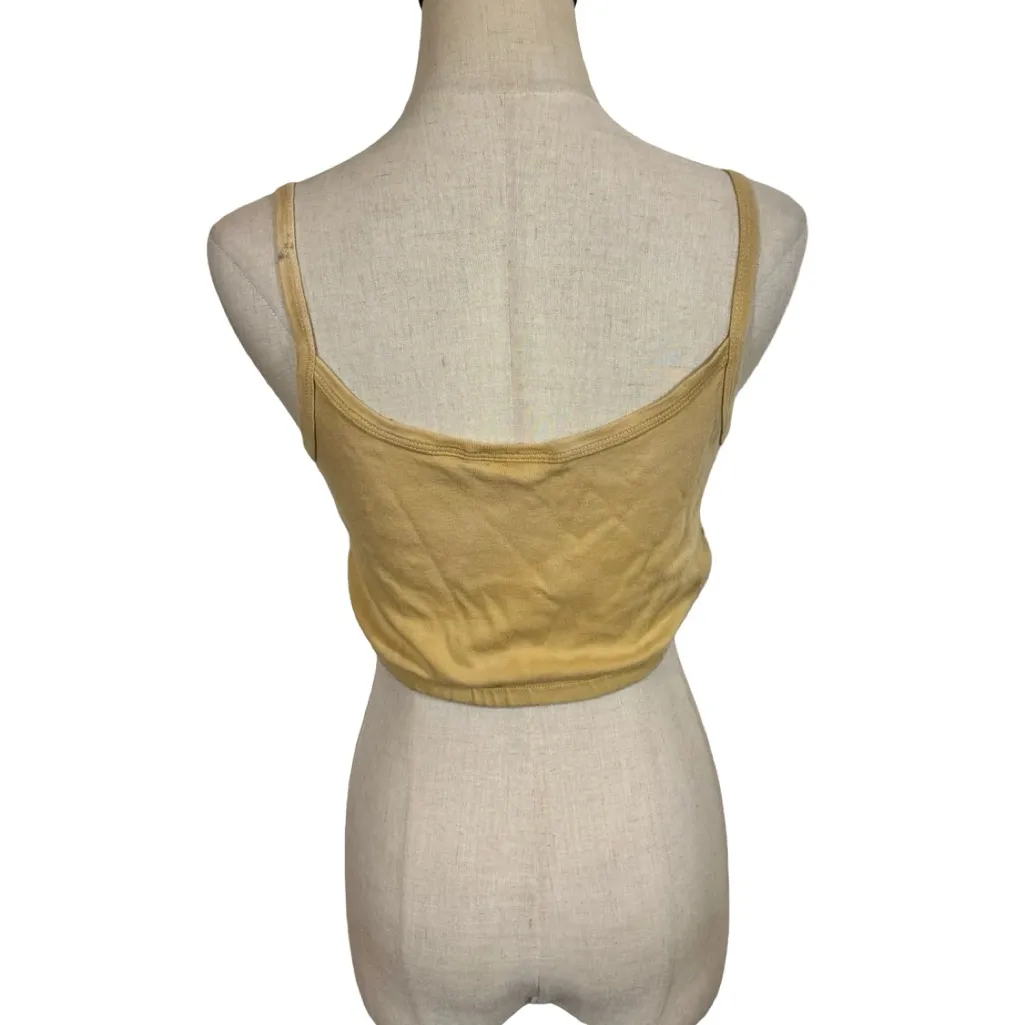 East West Shop Cropped Cami Tank Top Tan Size M - Image 5