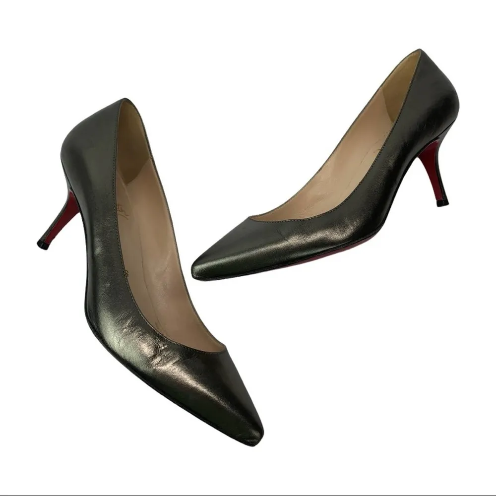 Christian Louboutin Metallic Stiletto Heels Pumps Size 6.5 - Image 4