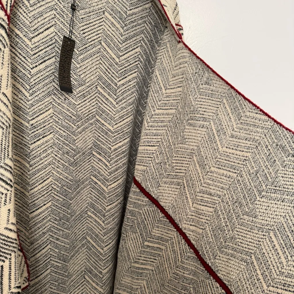 MaxSport Full Length Open Front Duster with chevron print Black Size L - Image 7