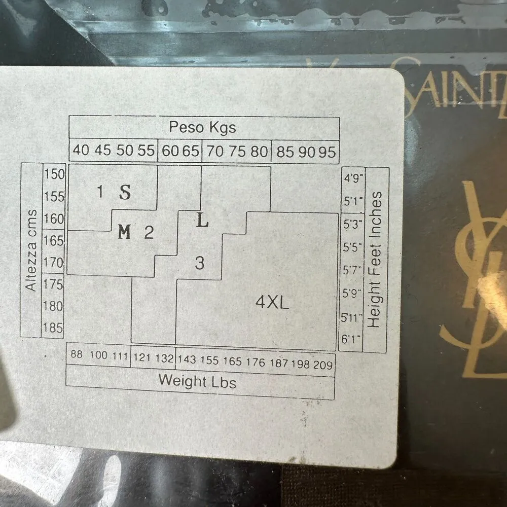 Yves Saint Laurent YSL Vintage Luisa Brown Collant Strumpfhose Tights Size 3 - Image 2