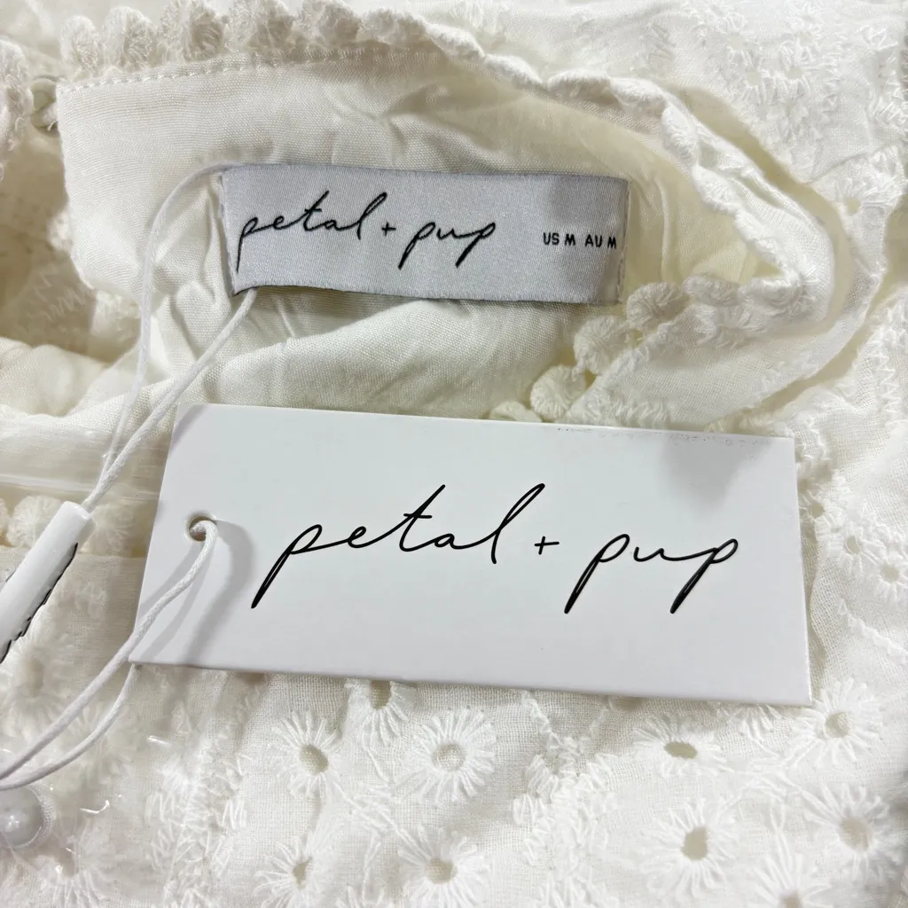 Petal & Pup $139 NWT MERLETTO CUT OUT MAXI DRESS - WHITE M - Image 4