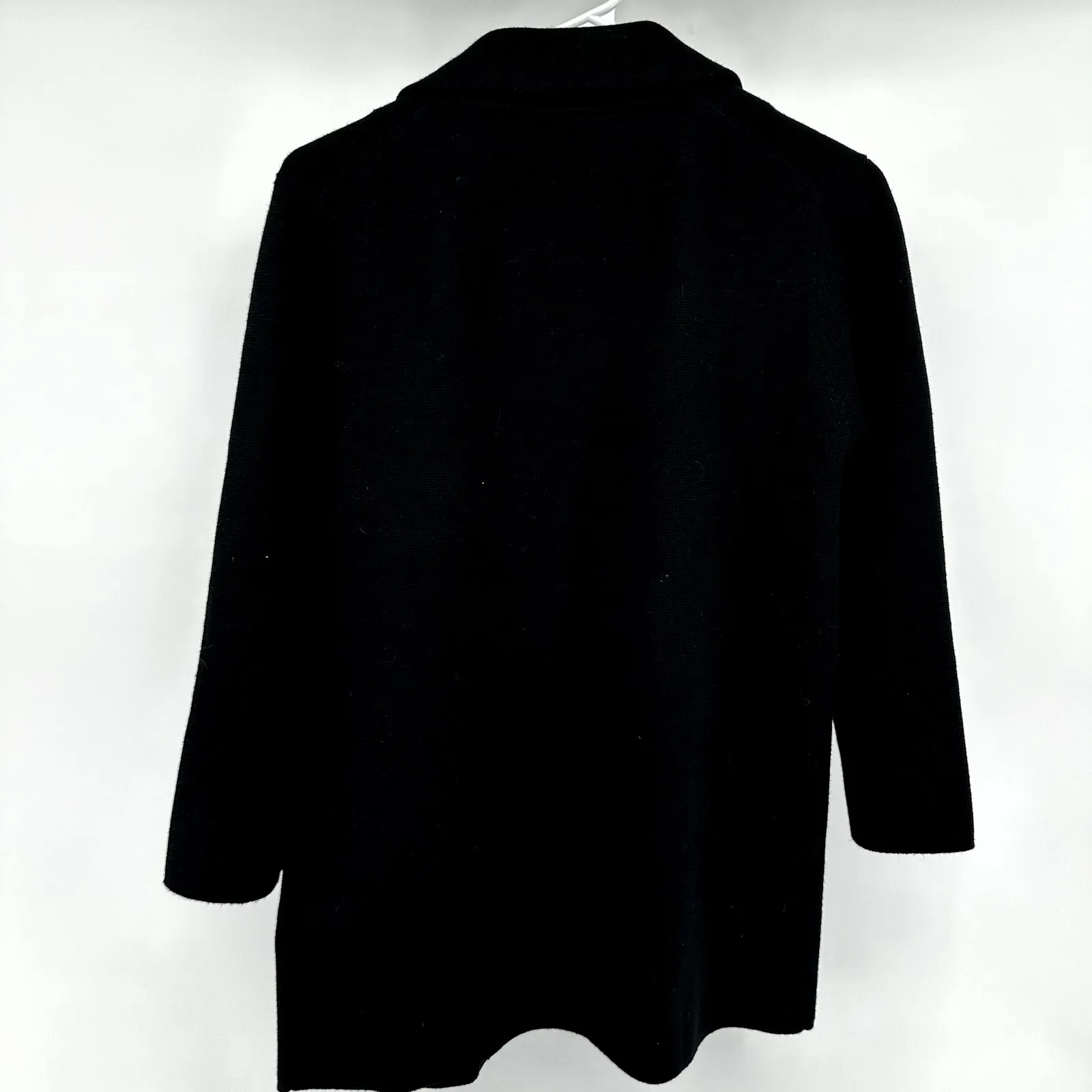J.CREW Sophie Open Front Sweater Blazer Cotton Wool Career Office Cozy Black XS - Image 6